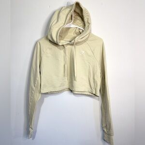 Gymshark Pale Yellow Cropped Hoodie